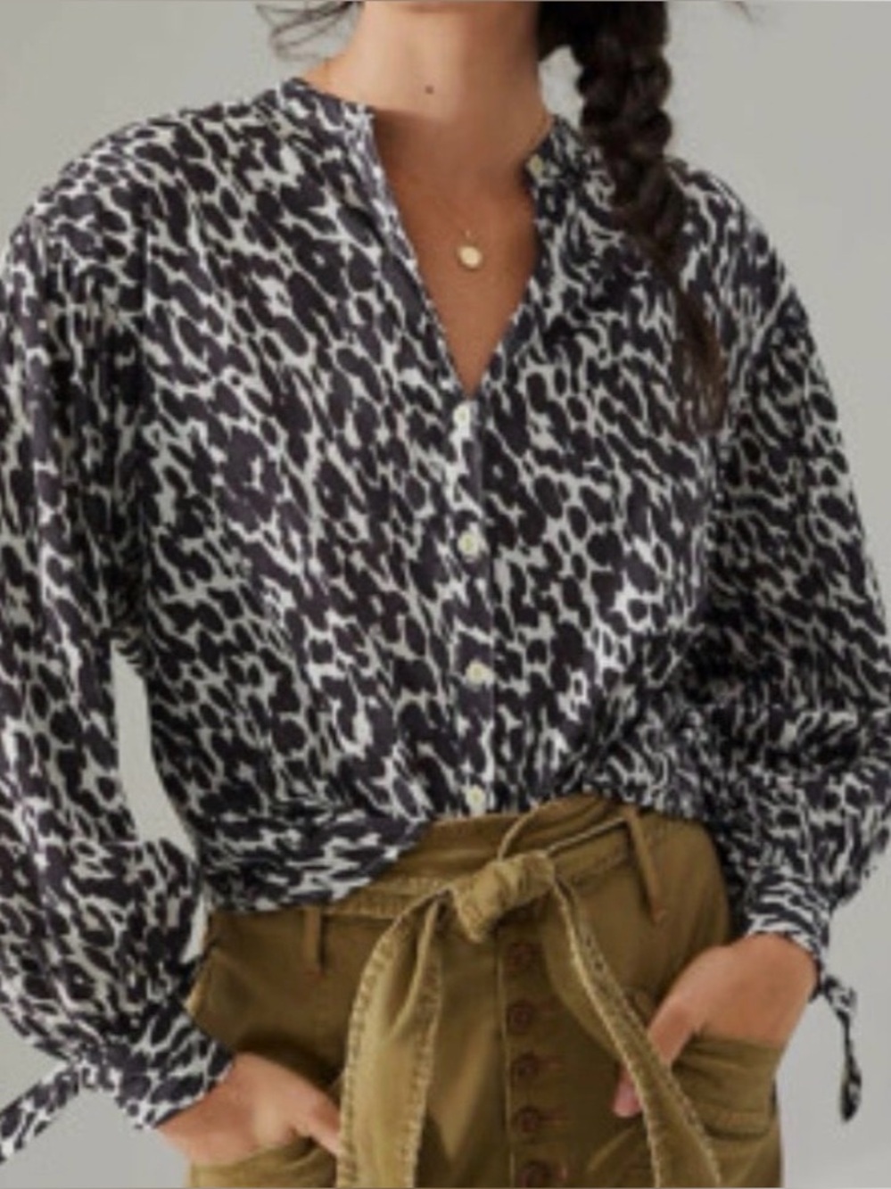 Anthropologie Maeve NWT Ashleigh Puff-Sleeved Blouse Size Small